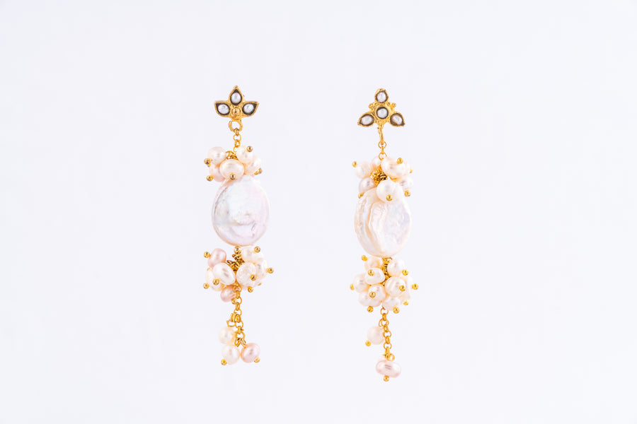 White Stone Earrings