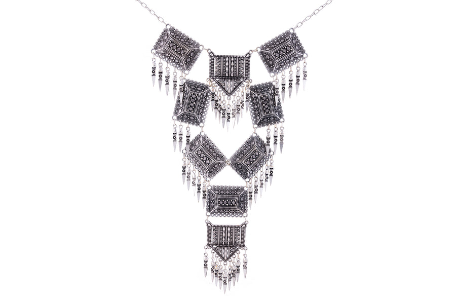 Geometric Tribal Statement Necklace