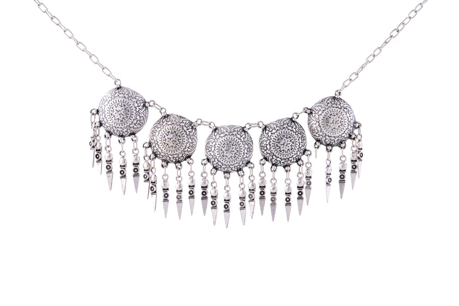 Medallion Fringe Necklace